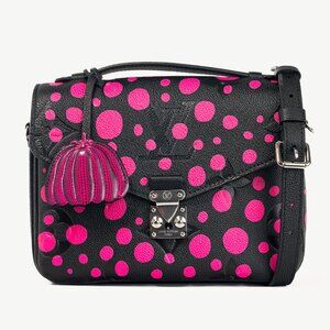 Louis Vuitton x Yayoi Kusama Pochette Metis MM Black & Fuchsia Satchel